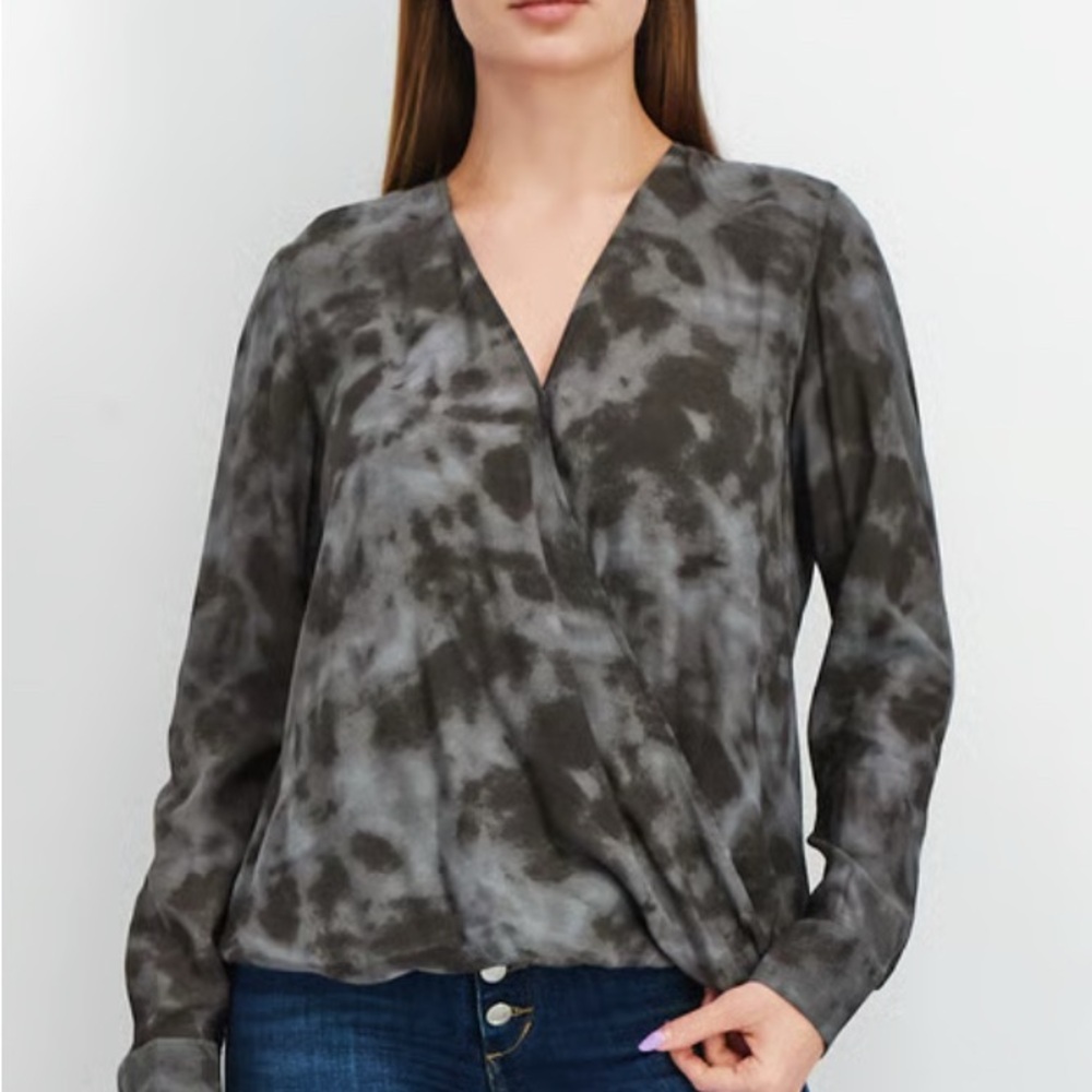 Rails Charcoal Tie-Dye Blouse